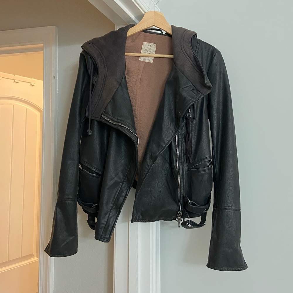 Free People vegan leather jacket